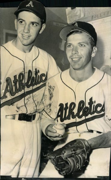 1955 Clete & Cloyd Boyer Kansas City Athletics "The Sporting News Collection Archives" Original 6" x 9" Photo (Sporting News Collection Hologram/MEARS Photo LOA)