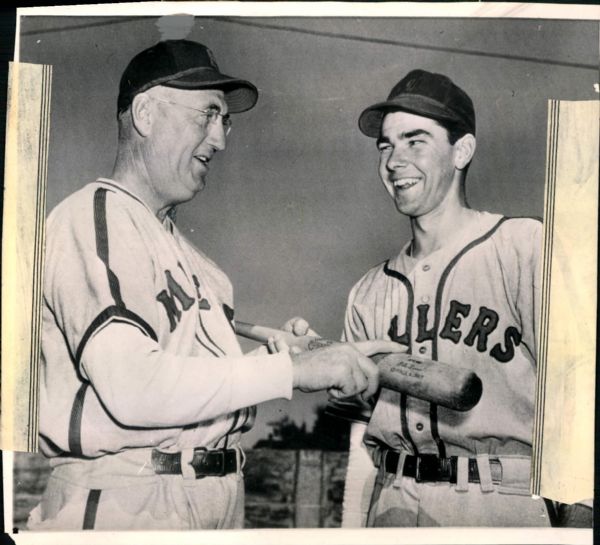 1950 Tookie Gilbert Tom Sheehan Minneapolis Millers "The Sporting News Collection Archives" Original 8" x 9" Photo (Sporting News Collection Hologram/MEARS Photo LOA)