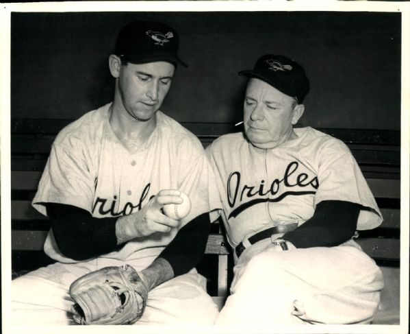 1954 Joe Coleman and Jimmy Dykes Baltimore Orioles "The Sporting News Collection Archives" Original 8" x 10" Photo (Sporting News Collection Hologram/MEARS Photo LOA)