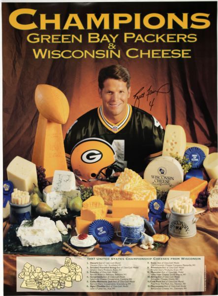 1997 Brett Favre Green Bay Packers facsimile Cheese Poster (17x23)