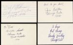 1943-70 Chicago Cubs Signed Index Card - Lot of 4 With Randy Hundley Jim Colborn Dale Alderson Willie Smith - JSA 