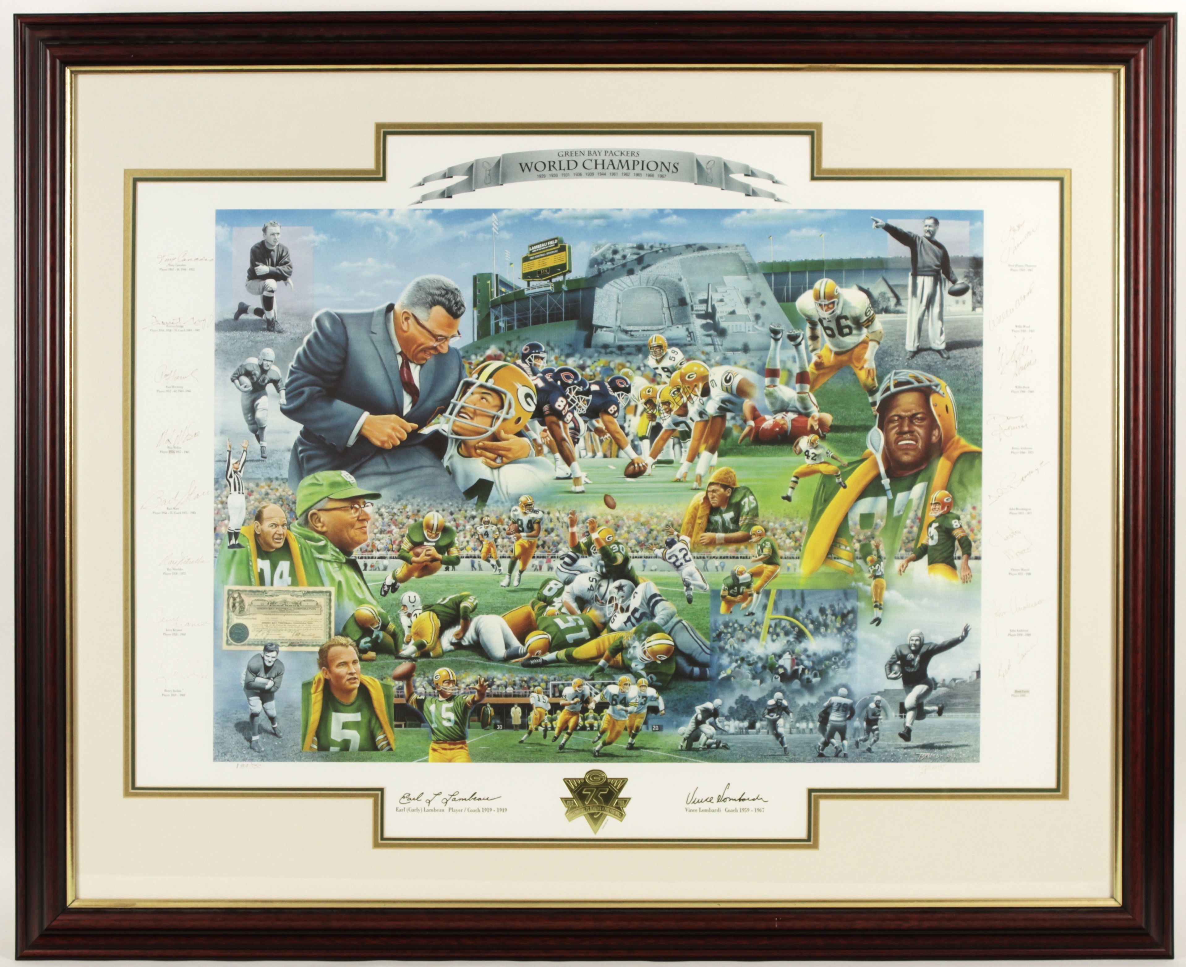 Bart Starr, Jerry Kramer & Forrest Gregg Autographed Framed 16x20