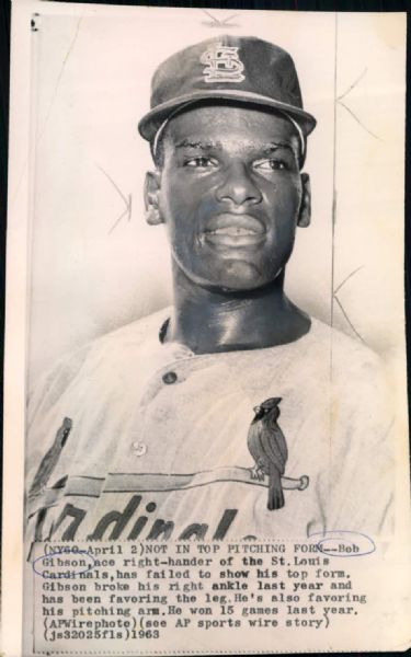 1965-75 Bob Gibson St. Louis Cardinals "The Sporting News Collection Archives" Original Photo (Sporting News Collection Hologram/MEARS Photo LOA) - Lot of 12