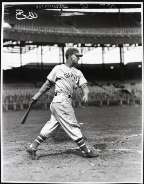 1926-47 Mel Ott New York Giants "TSN Archives" Charles Conlon Original 11" x 14" Print Hand Developed From Glass Plate Negative #2 (MEARS LOA) Rare