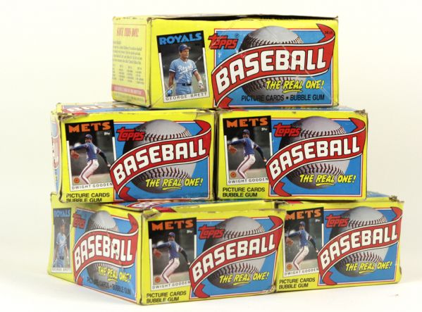 1986 Topps Baseball Unopened Box - Lot of 5 