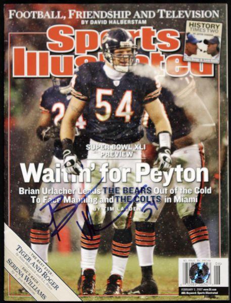 2007 Brian Urlacher Chicago Bears Signed Sports Illustrated Magazine - Urlacher Hologram - JSA