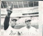 1964-74 Hank Aaron Milwaukee Braves Atlanta Braves The Sporting News Collection Archives Original Photos (Sporting News Collection Hologram/MEARS Photo LOA) - Lot of 4