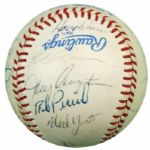 1982 Milwaukee Brewers Team Signed OAL (MacPhail) Baseball World Series Team w/ 25 Sigs. - JSA 