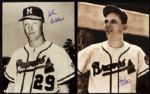 1953-57 Milwaukee Braves Signed Photo - Lot of 12 w/ Burdette Logan Mantilla - JSA