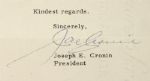 1973 Joe Cronin A.L. President Signed Letter on American League Stationery - JSA 