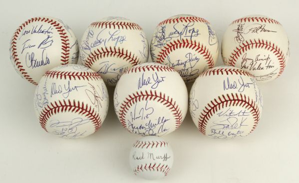 1997-2005 Milwaukee Brewers Team Signed Offical OAL or ONL Baseball - Lot of 7 - (MEARS Auction LOA)