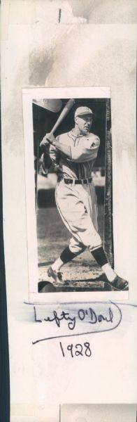 1928 Lefty ODoul New York Giants "The Sporting News Collection Archives" Original 3" x 9" Photo (Sporting News Collection Hologram/MEARS Photo LOA)