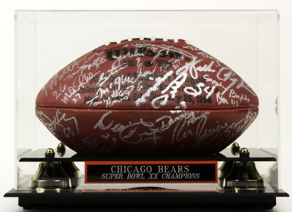 1985 Super Bowl XX Champions Team Signed ONFL Rozelle Super Bowl Ball w/48 Sigs. Walter Payton Dave Duerson - JSA 