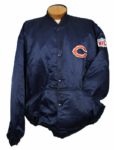1980s Mike Singletary Chicago Bears Game Worn Signed Sideline Jacket - (MEARS Auction LOA)