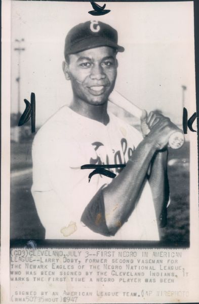 1947-62 Larry Doby Cleveland Indians "The Sporting News Collection Archives" Original Photos (Sporting News Collection Hologram/MEARS Photo LOA) - Lot of 5