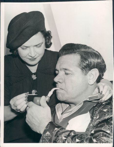 1931-42 Mr. & Mrs. Babe Ruth New York Yankees "The Sporting News Collection Archives" Original Photos (Sporting News Collection Hologram/MEARS Photo LOA) - Lot of 2