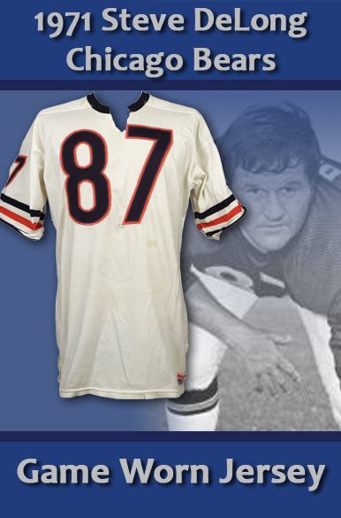 1971 Steve Delong Chicago Bears Game Worn Durene Jersey w/ 4 Repairs (MEARS A9.5)
