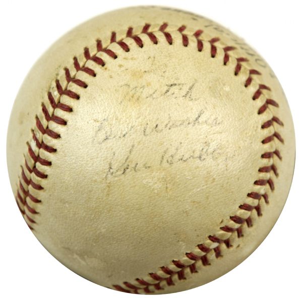 1961-63 Ken Hubbs Chicago Cubs Single Signed ONL (Giles) Baseball - Rarest of Rookie of the Year Autos - JSA 