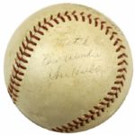 1961-63 Ken Hubbs Chicago Cubs Single Signed ONL (Giles) Baseball - Rarest of Rookie of the Year Autos - JSA 