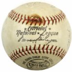 1965 Chicago Cubs Multi Signed ONL (Giles) Baseball w/ Billy Williams Ernie Banks & Ron Santo - JSA 