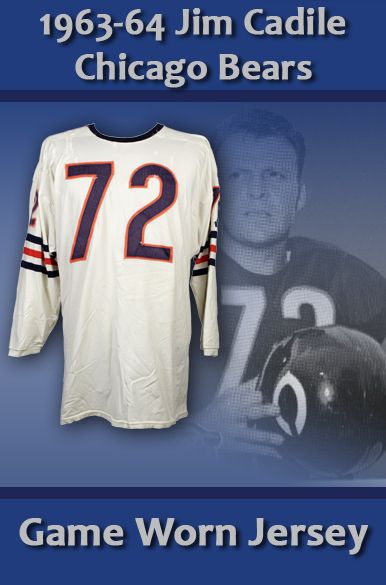 1963-64 Jim Cadile Chicago Bears Game Worn Durene Jersey w/Heavy Use 23 Repairs (MEARS LOA) Championship Season  (MEARS A10)