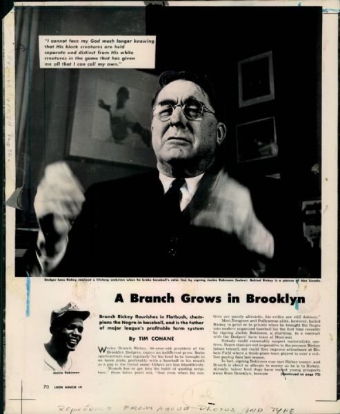 1940s circa Branch Rickey Brooklyn Dodgers "The Sporting News Collection Archives" Original Photo (Sporting News Collection Hologram/MEARS Photo LOA) - Lot of 12