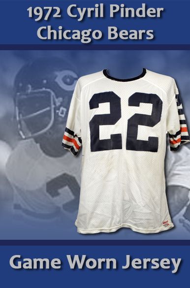 1972 Cyril Pinder Chicago Bears Game Worn Jersey w/ 1 Team Repair (MEARS A10) 