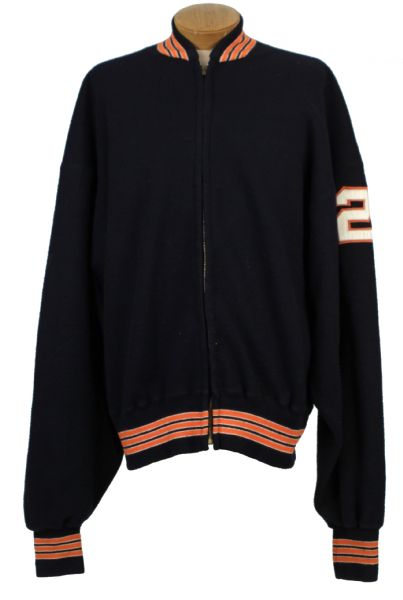 1980s Matt Suhey Chicago Bears Game Worn Heavy Wool Sideline Jacket (MEARS Auction LOA) 