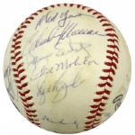 1982 Milwaukee Brewers Team Signed Baseball w/ 21 Sigs. Incl. Yount Molitor Vuckovich - JSA 