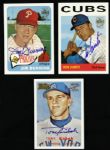 2001-02 Ron Santo Cubs Jim Bunning Phillies & Tony Kubek Yankees Signed Topps Archives Cards - JSA 