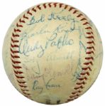 1956 Milwaukee Braves Team Signed ONL (Giles) Baseball w/ 27 Sigs. Incl. Hank Aaron Eddie Mathews Warren Spahn - JSA 
