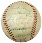 1956 Milwaukee Braves Team Signed ONL (Giles) Baseball w/ 27 Sigs. Incl. Hank Aaron Eddie Mathews Warren Spahn - JSA 