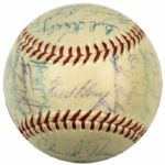 1956 Milwaukee Braves Team Signed ONL (Giles) Baseball w/ 27 Sigs. Incl. Hank Aaron Eddie Mathews Warren Spahn - JSA 