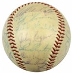 1956 Milwaukee Braves Team Signed ONL (Giles) Baseball w/ 27 Sigs. Incl. Hank Aaron Eddie Mathews Warren Spahn - JSA 