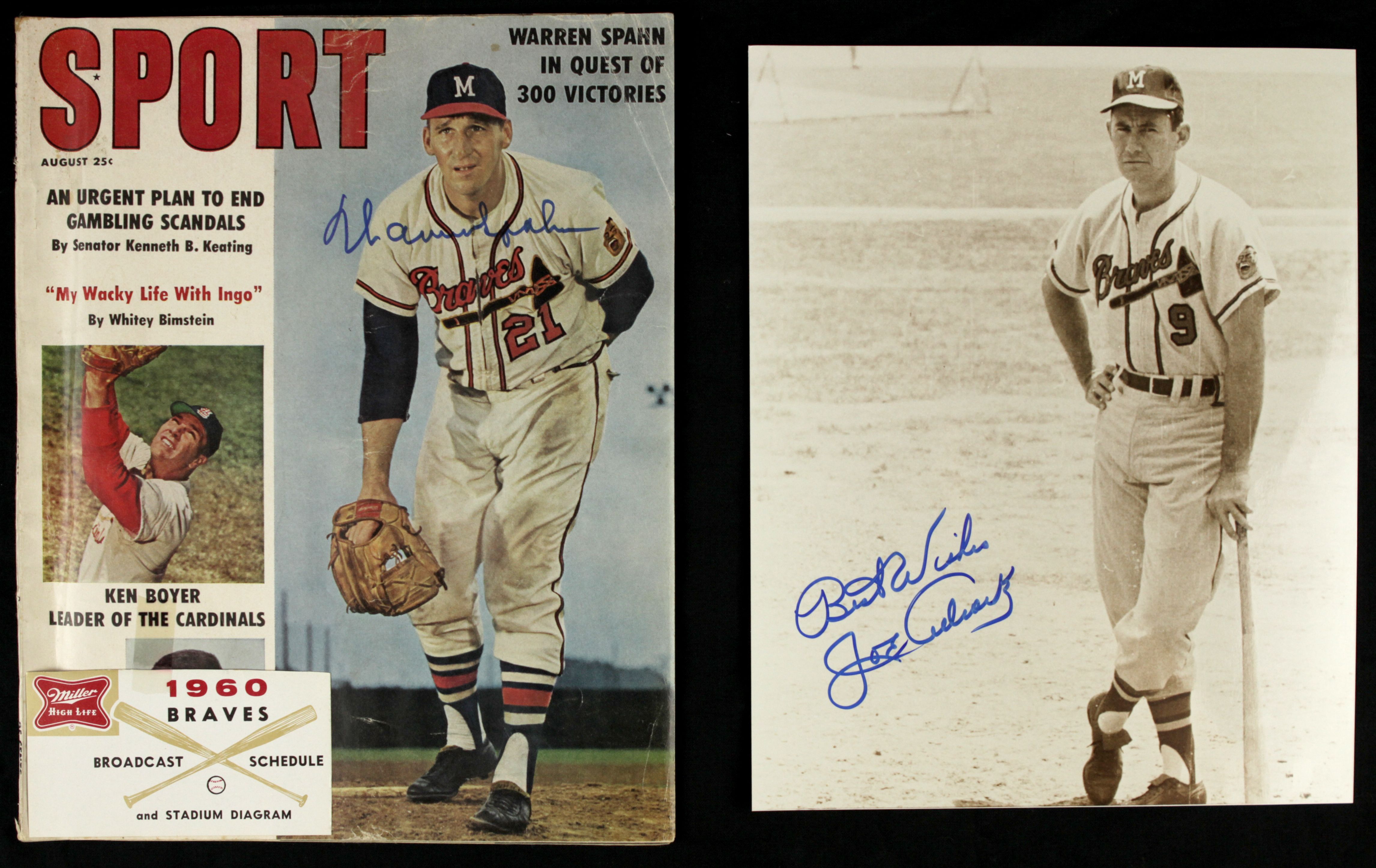Warren Edward Spahn Autographed Signed 4X6 Milwaukee Braves Hall