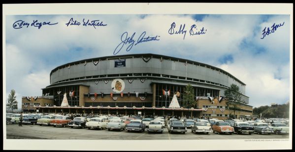 Milwaukee Braves Multi Signed 24 1/2" x 13" Print w/ Johnny Logan Felix Mantilla Sisti - JSA 