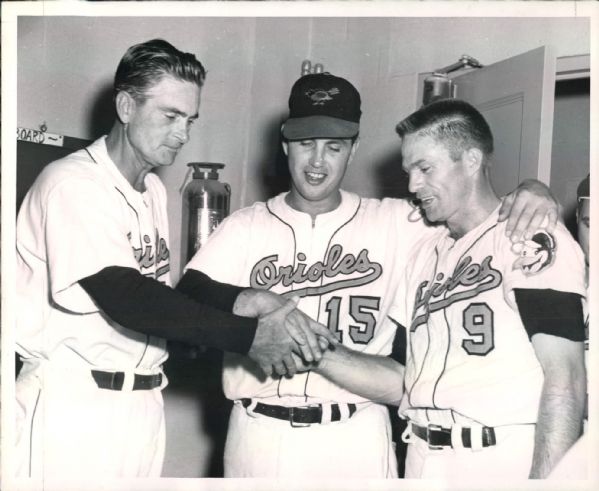 1958 Hoyt Wilhelm After No-Hitter Baltimore Orioles "The Sporting News Collection Archives" Original 8" x 10" Photo (Sporting News Collection Hologram/MEARS Photo LOA)