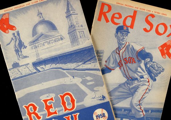 1958-60 Boston Red Sox Official Program Scorecard - Lot of 2 One Unscored