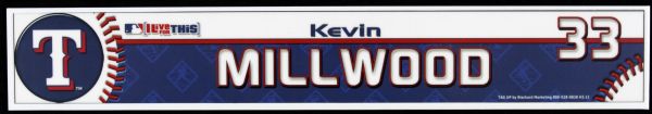 2008 Kevin Millwood Texas Rangers Locker Room Nameplate 