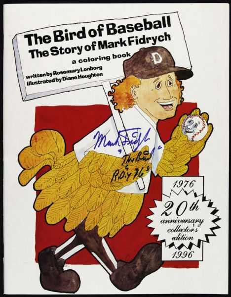 1996 Mark Fidrych Detroit Tigers Signed Coloring Book With Inscription - JSA 