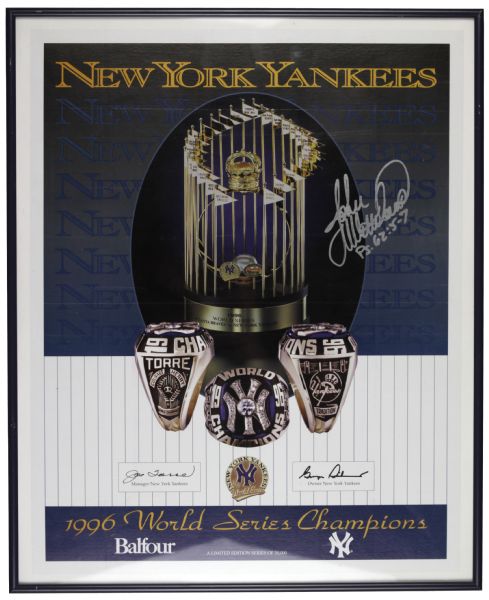 1996 John Wetteland New York Yankees Signed Poster - JSA 