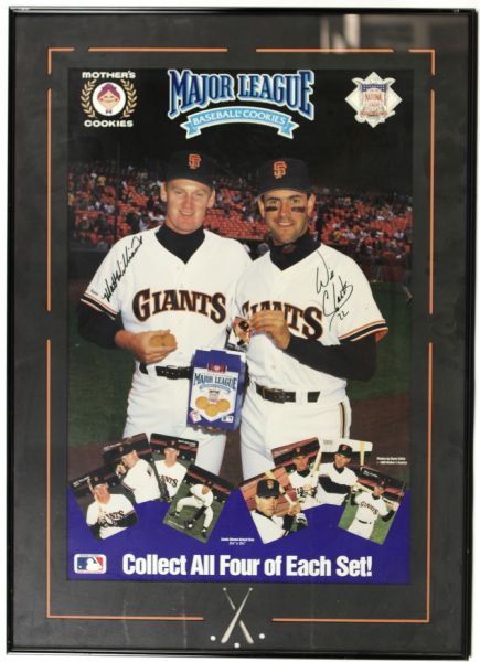 1990 Will Clark & Matt Williams San Francisco Giants Mothers Cookies Poster - JSA 