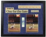 1991 Nolan Ryan Texas Rangers Signed 8" x 10" Photo Display With Full Ticket to Seventh No-Hitter - JSA 