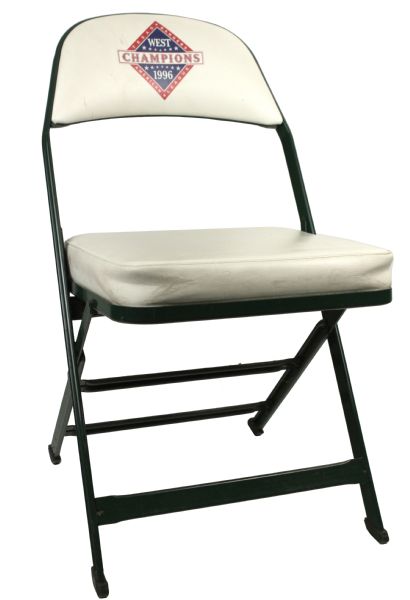 1996 Texas Rangers American League West Champions Folding Clubhouse Chair (MEARS LOA)