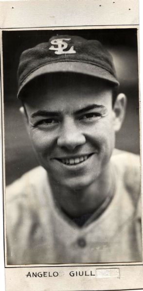 1936-37 Tony Giuliani St. Louis Browns "The Sporting News Collection Archives" Original Illustration Artwork (Sporting News Collection Hologram/MEARS Photo LOA)