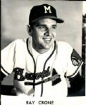 1955 Ray Crone Milwaukee Braves "The Sporting News Collection Archives" Original 8" x 10" Photo (Sporting News Collection Hologram/MEARS Photo LOA)
