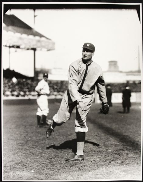 1916 Walter Johnson Washington Senators "TSN Archives" Charles Conlon Original 11" x 14" Print Hand Developed from Glass Plate Negative (MEARS LOA) Rare
