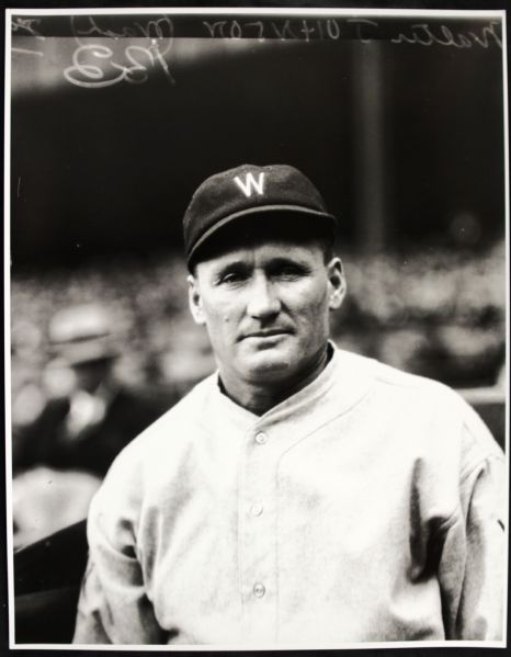1924-25 Walter Johnson Washington Senators "TSN Archives" Charles Conlon Original 11" x 14" Print Hand Developed from Glass Plate Negative (MEARS LOA) Rare