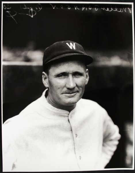 1924-25 Walter Johnson Washington Senators "TSN Archives" Charles Conlon Original 11" x 14" Print Hand Developed From Glass Plate Negative (MEARS LOA) Rare