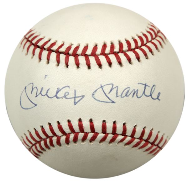 1984-90 Mickey Mantle New York Yankees Single Signed OAL (Brown) Baseball - JSA Full Letter